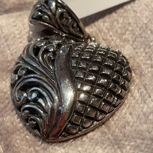 PUFFY Heart Pendant Sterling Silver 925 NWTS - Picture 3 of 6